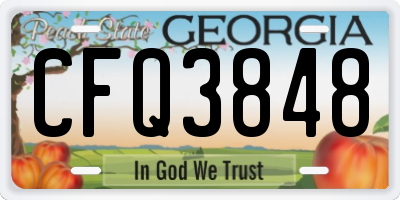 GA license plate CFQ3848