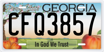GA license plate CFQ3857