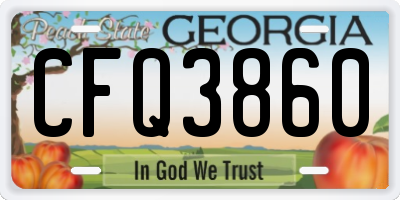 GA license plate CFQ3860