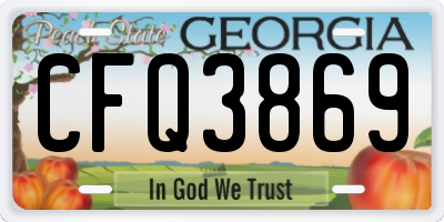 GA license plate CFQ3869