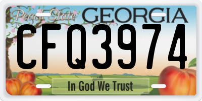 GA license plate CFQ3974