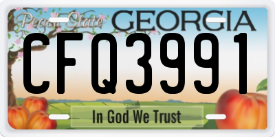 GA license plate CFQ3991