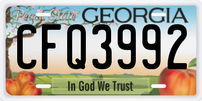 GA license plate CFQ3992