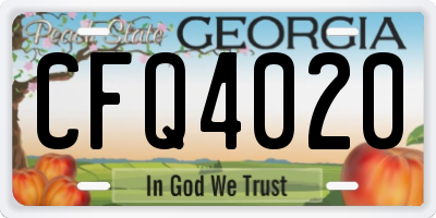 GA license plate CFQ4020