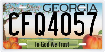 GA license plate CFQ4057