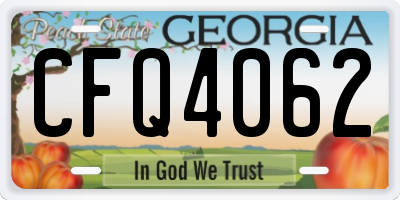 GA license plate CFQ4062