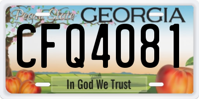 GA license plate CFQ4081