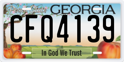 GA license plate CFQ4139