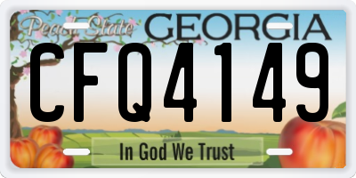 GA license plate CFQ4149