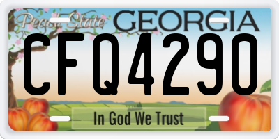 GA license plate CFQ4290