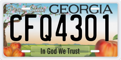 GA license plate CFQ4301