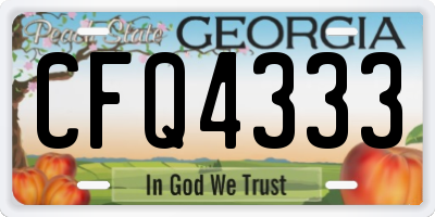 GA license plate CFQ4333