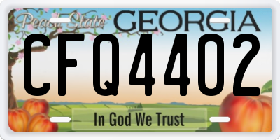 GA license plate CFQ4402