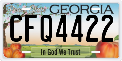 GA license plate CFQ4422