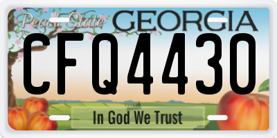 GA license plate CFQ4430