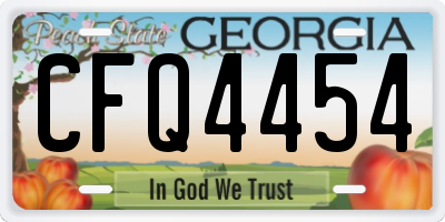 GA license plate CFQ4454