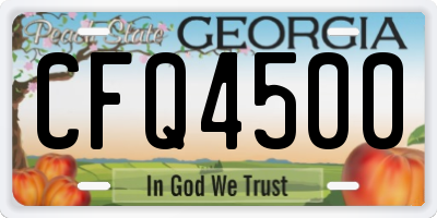 GA license plate CFQ4500