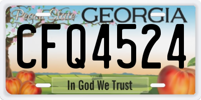 GA license plate CFQ4524