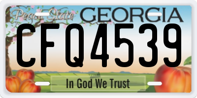 GA license plate CFQ4539