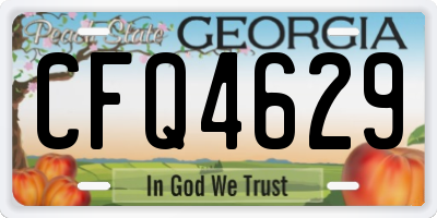 GA license plate CFQ4629