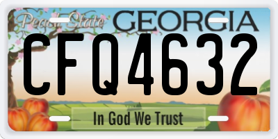 GA license plate CFQ4632
