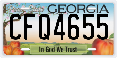 GA license plate CFQ4655