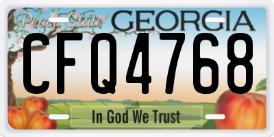 GA license plate CFQ4768