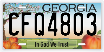 GA license plate CFQ4803