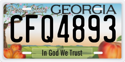 GA license plate CFQ4893