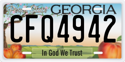 GA license plate CFQ4942