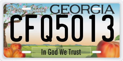 GA license plate CFQ5013
