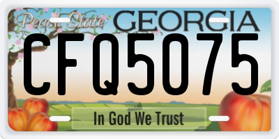 GA license plate CFQ5075
