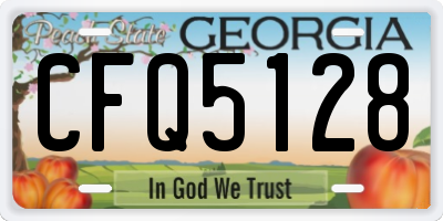 GA license plate CFQ5128