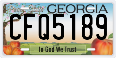 GA license plate CFQ5189