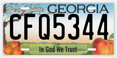 GA license plate CFQ5344