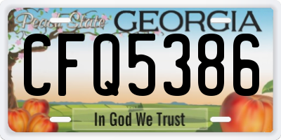 GA license plate CFQ5386
