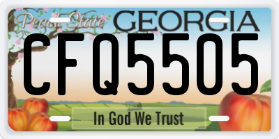 GA license plate CFQ5505