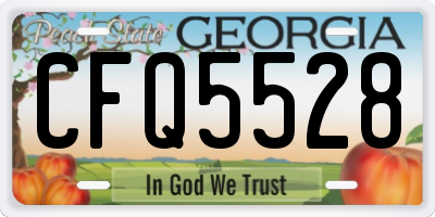 GA license plate CFQ5528