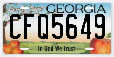 GA license plate CFQ5649