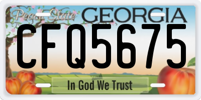 GA license plate CFQ5675