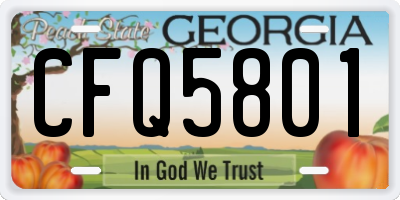 GA license plate CFQ5801