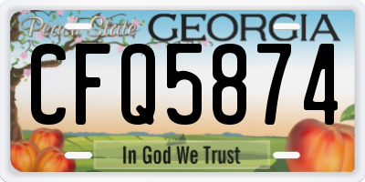 GA license plate CFQ5874