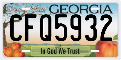 GA license plate CFQ5932