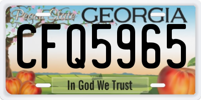 GA license plate CFQ5965