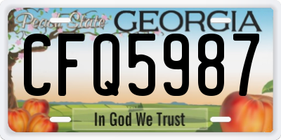 GA license plate CFQ5987