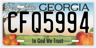 GA license plate CFQ5994