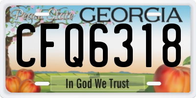 GA license plate CFQ6318