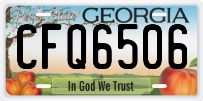 GA license plate CFQ6506