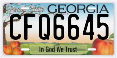 GA license plate CFQ6645