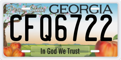 GA license plate CFQ6722